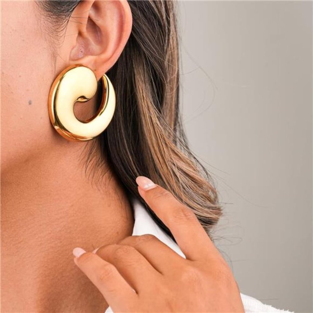 14K Gold Plated Statement Earrings | Chunky Big Hoop & Drop Styles